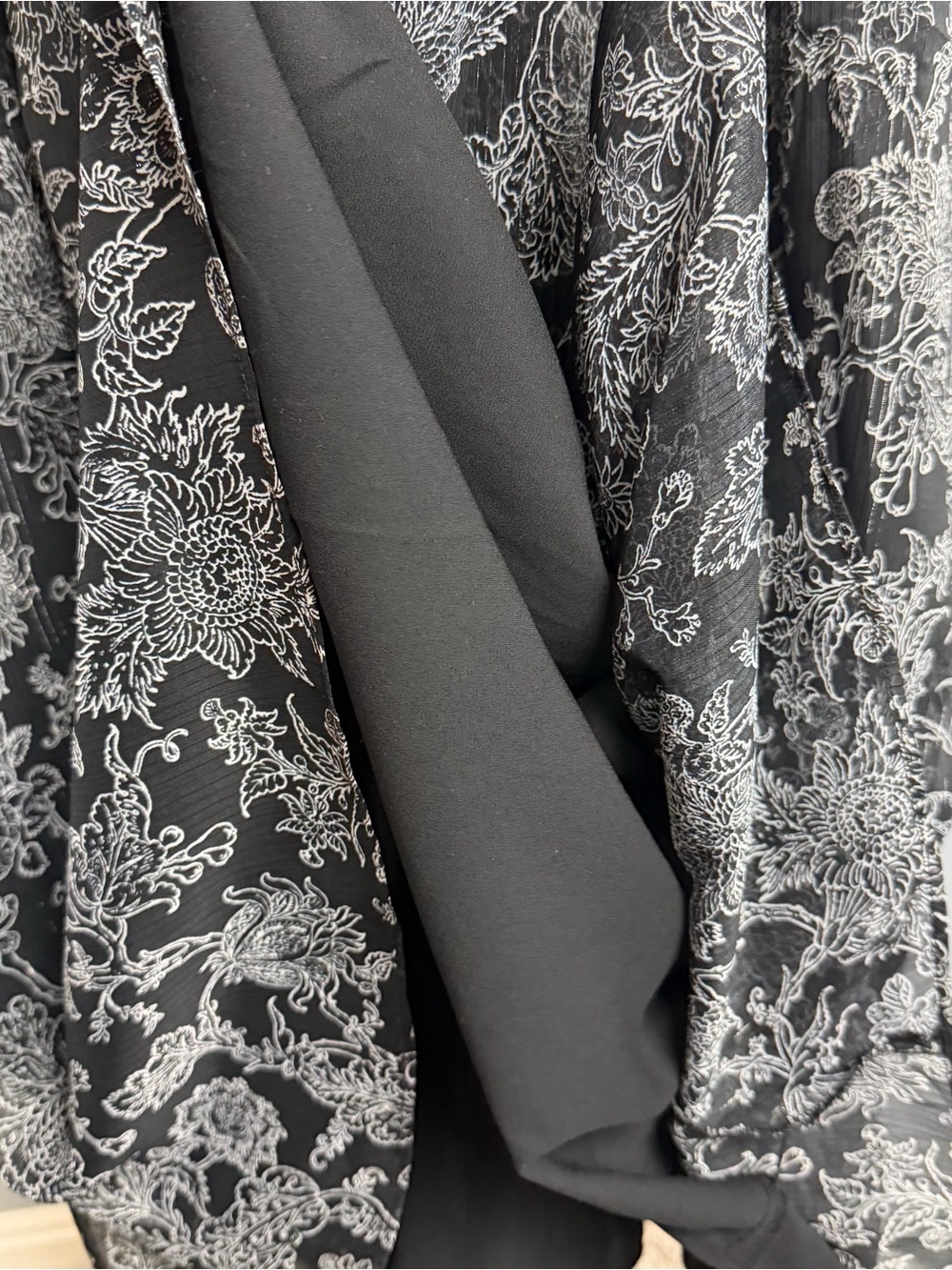 Talbots‎ Black Floral Long-Sleeve Semmi Sheer Midi Dress - Picture 8 of 8